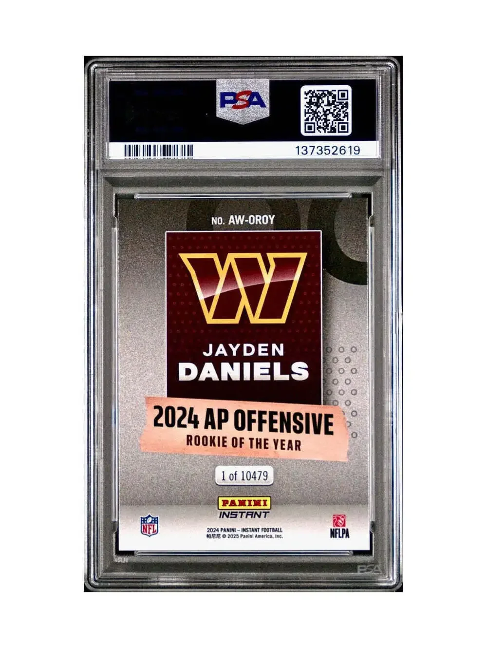 Jayden Daniels 2024 Panini NFL AP Offensive Rookie of the Year Commanders PSA 10